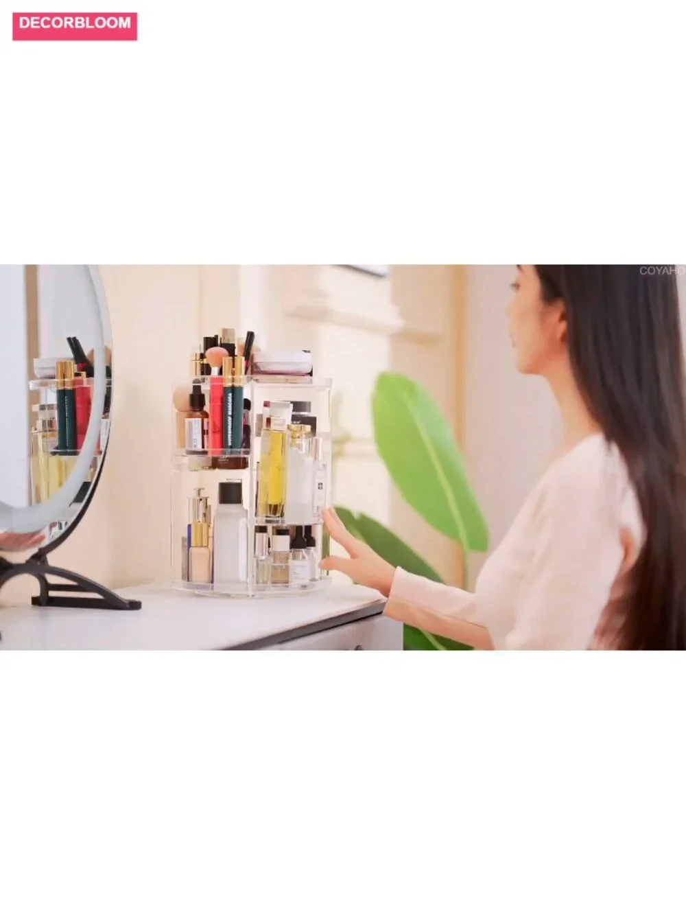 360 Rotating Makeup Organizer, Spinning Countertop Cosmetic Holder Shelf,